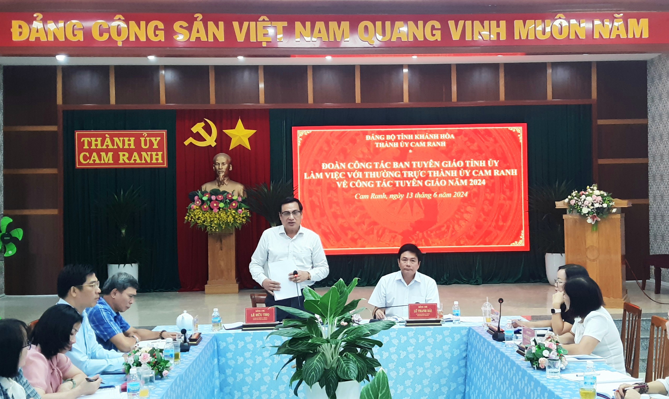 Ban Tuyên giáo Tỉnh ủy làm việc với Thường trực Thành ủy Cam Ranh về công tác tuyên giáo
